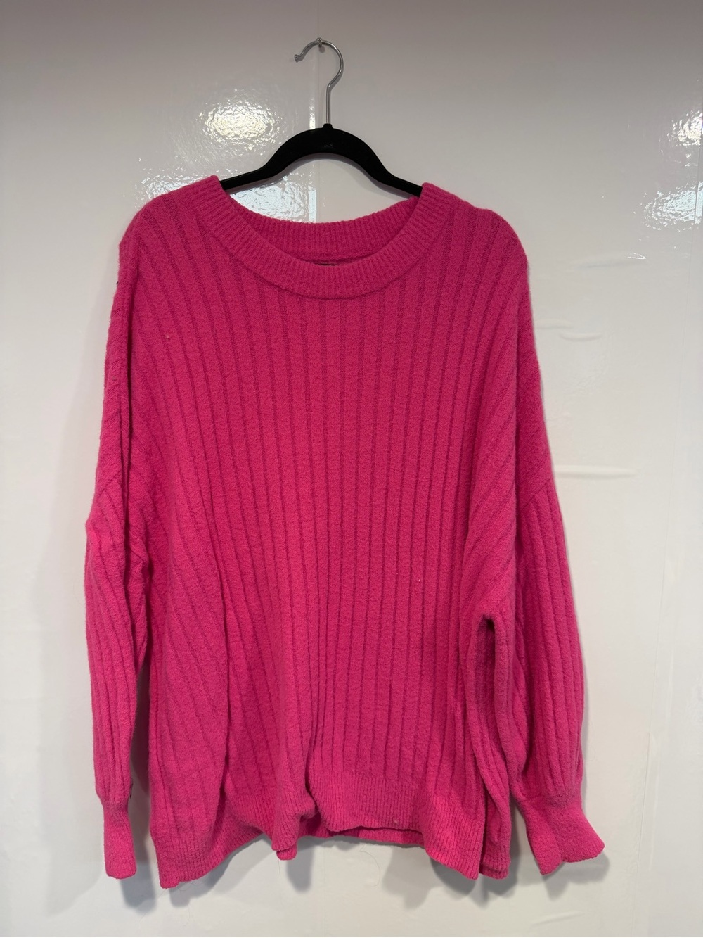 Aerie soft buttercream Ribbed Crewneck Sweater - Hot Pink